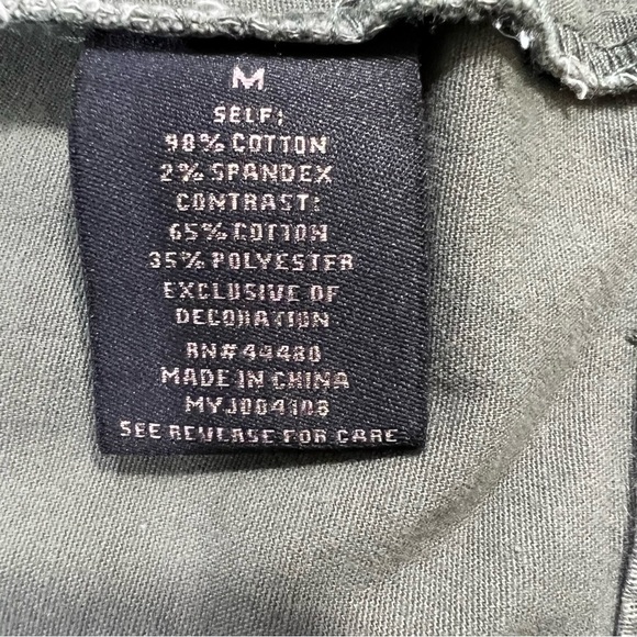 Juniors Size Medium Tinsel Town Army Green Jacket With Sweatshirt Sleeves & Hood - Picture 7 of 8